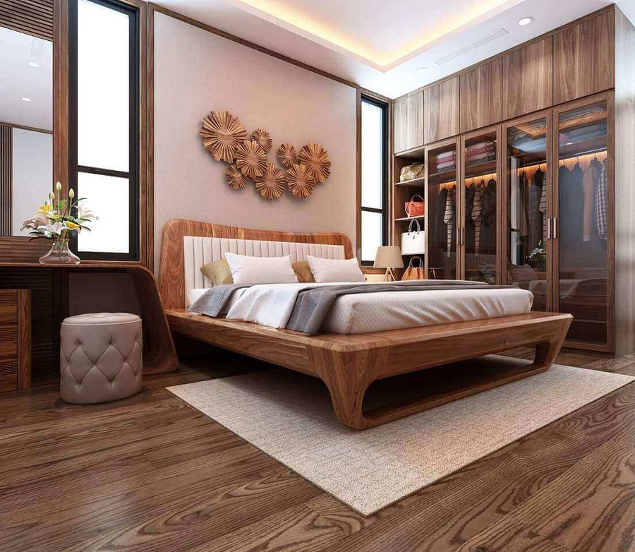 Giường ngủ chất liệu gỗ mang lại giấc ngủ sâu, cảm giác dễ chịu